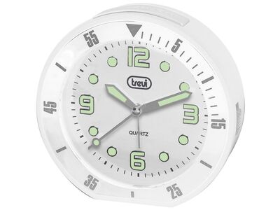 Trevi SL 3091 R kvarc ébresztőóra nagy, világító számlappal, halk SWEEP működéssel és SNOOZE funkcióval fehér