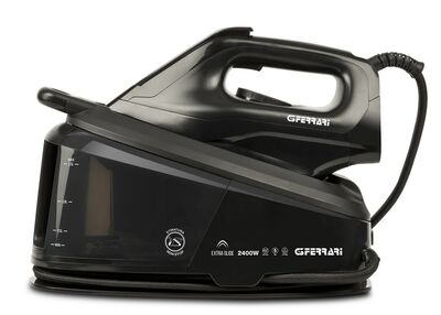 G3 Ferrari G40025 Extra Glide gőzállomás. 5 bar nyomás, 130 g/min gőzlöket, kerámia vasalótalp és nonstop vízutántöltés.