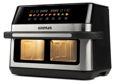 G3 Ferrari G10223 Friggisano 6+6 – két 6 literes sütőzóna vagy 12 liter egyben, 10 program, 2.200 W teljesítmény. 