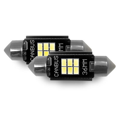 Phonocar 07702 Professzionális LED izzó C5W 36mm 12V IP65, tiszta fehér fény, prémium autós világítás