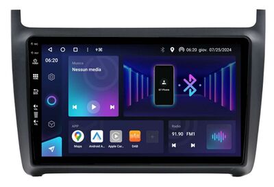 Phonocar SM302 Professzionális 9” QLED autós multimédia rendszer Android, vezeték nélküli CarPlay/Android Auto, DAB+, VW