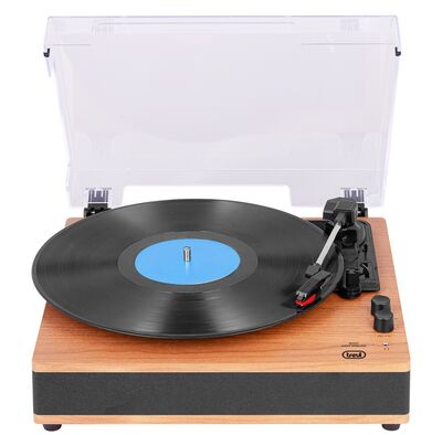 Trevi VT 1025BT lemezjátszó vezeték nélküli rendszerrel, 33/45/78 RPM, fa burkolat, beépített hangszórók