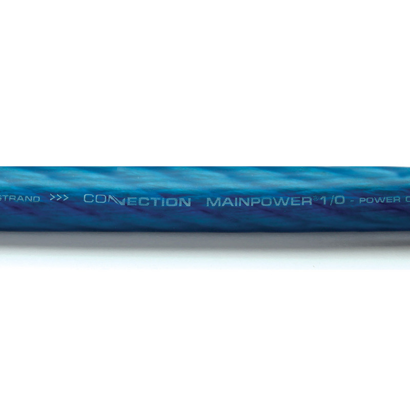 Connection MP-4BL.2 Kíváló minőségű autóhifi tápkábel, kék színben, 21,05 qmm = 4 AWG