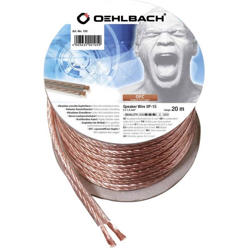 Oehlbach OB 105 Speaker Wire SP-15/2000 Tiszta réz hangszórókábel, 2x1,5qmm, 20 méteres tekercs