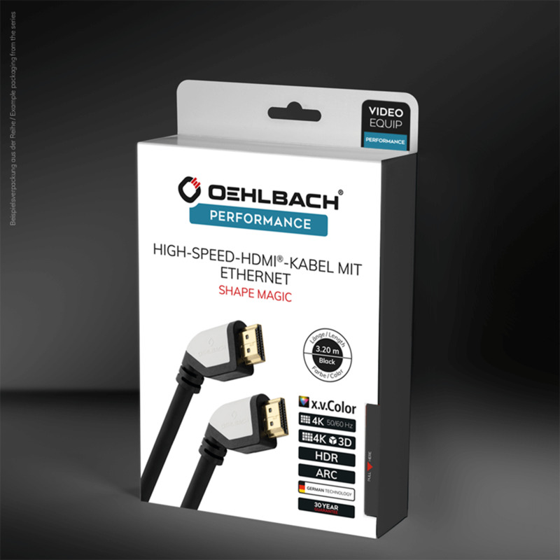 Oehlbach OB 42460 Shape Magic Performance High-Speed, nagy sebességű HDMI kábel ethernettel, 1,2 méter 