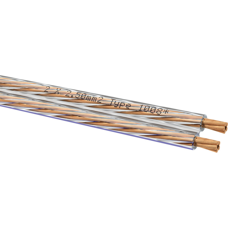 Oehlbach OB 1008 Speaker Wire 25 Clear Tiszta réz hangszóró kábel, 2x2,5qmm, átlátszó