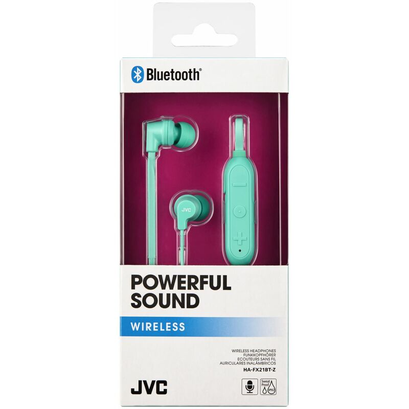 JVC HA-FX21BT-Z Fülhallgató Bluetooth kapcsolattal, kékes zöld színben