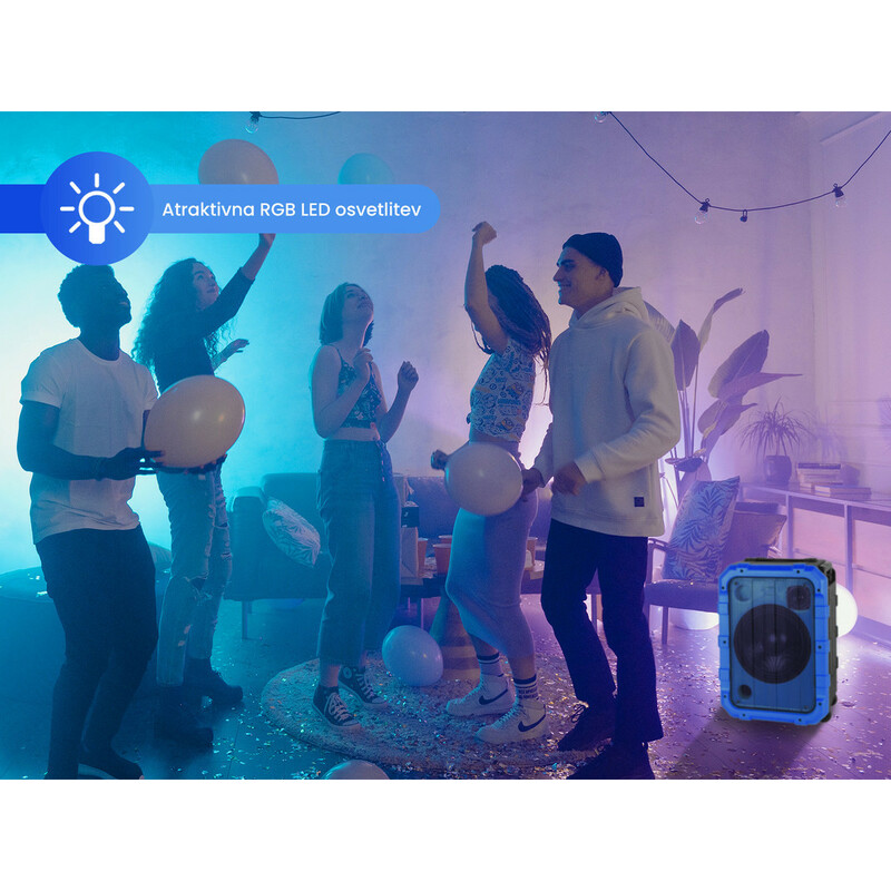 Trevi XF 1300 Blue Hordozható hangrendszer Bluetooth, USB bemenettel és Karaoke funkcióval, kék színben