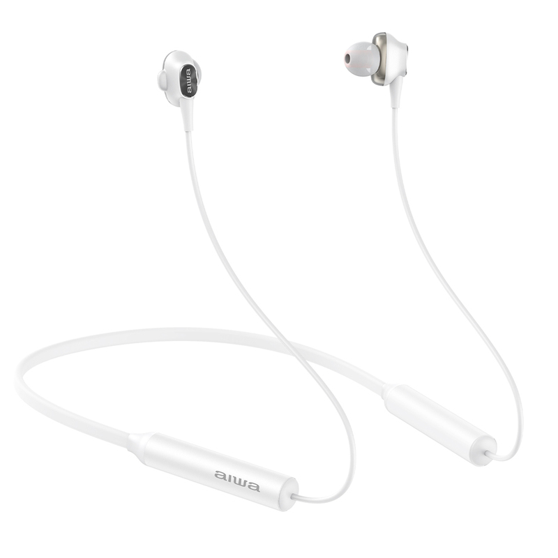 Aiwa ESTBT-450WT Bluetooth fülhallgató, fehér színben