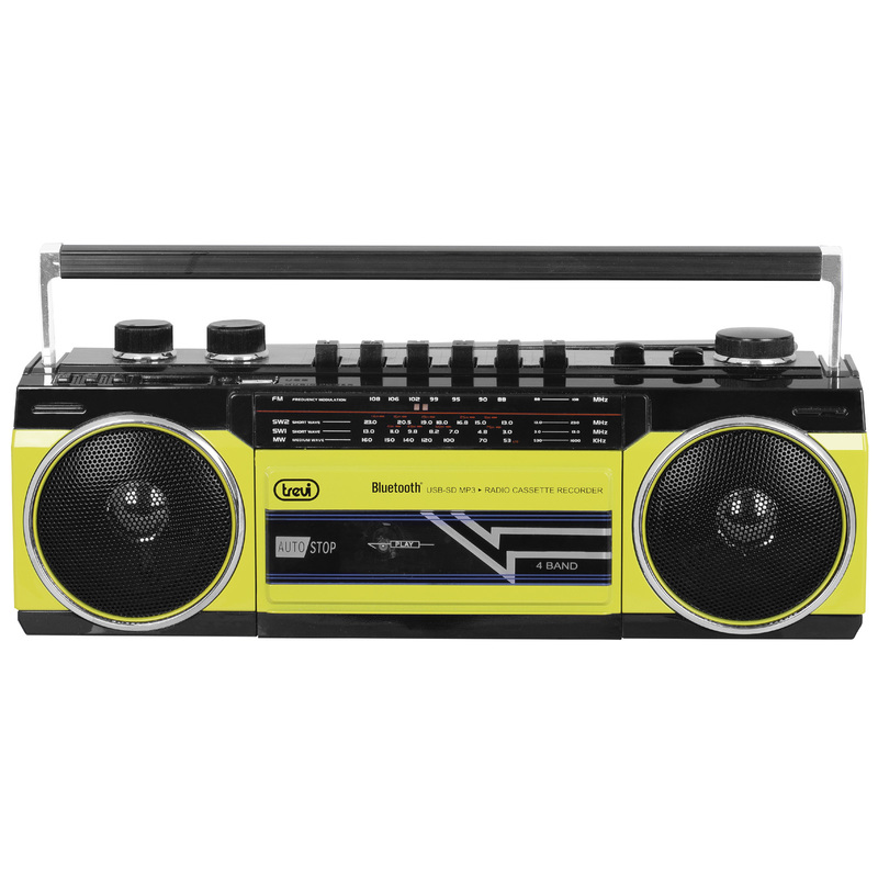 Trevi RR 501BT Hordozható kazettás rádió és MP3/USB lejátszó, Bluetooth funkcióval (sárga)