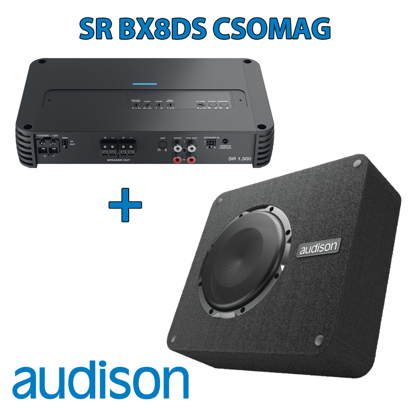 Audison SR BX8DS csomag SR 1.500 erősítő + AP BX8DS mélynyomóláda