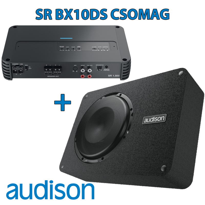 Audison SR BX10DS csomag SR 1.500 erősítő + AP BX10DS mélynyomóláda