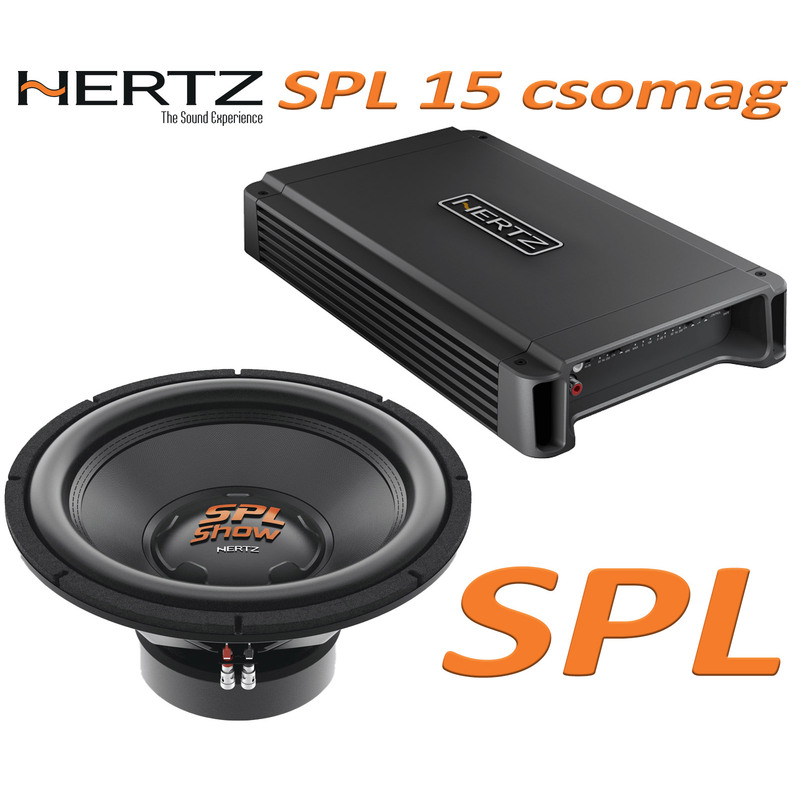 Hertz SPL 15 csomag  HCP 1DK erősítő + SS 15 D2 SPL mélynyomó, 38cm, 2.400W