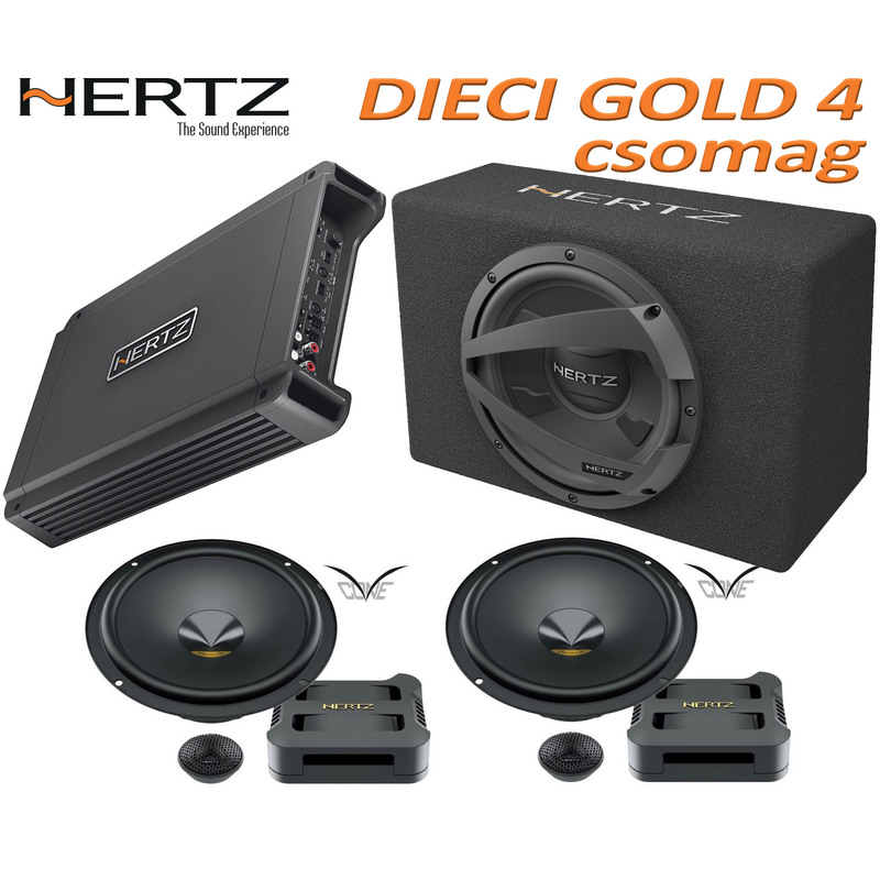 Hertz Dieci Gold 4 csomag  HCP 4 erősítő + DPK 165.3 hangszórószett + DBX 30.3 mélynyomóláda