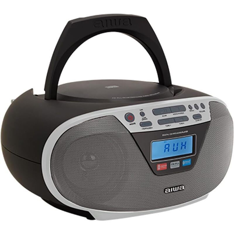 Aiwa BBTU-400SL Hordozható CD rádió, Bluetooth, USB bemenettel, órával és ébresztőórával