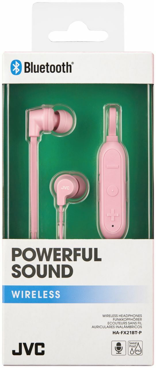 JVC HA-FX21BT-P Fülhallgató Bluetooth kapcsolattal, rózsaszín színben...