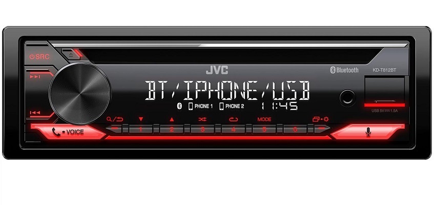 JVC KD-T812BT Autórádió USB bemenettel és Bluetooth csatlakozással...