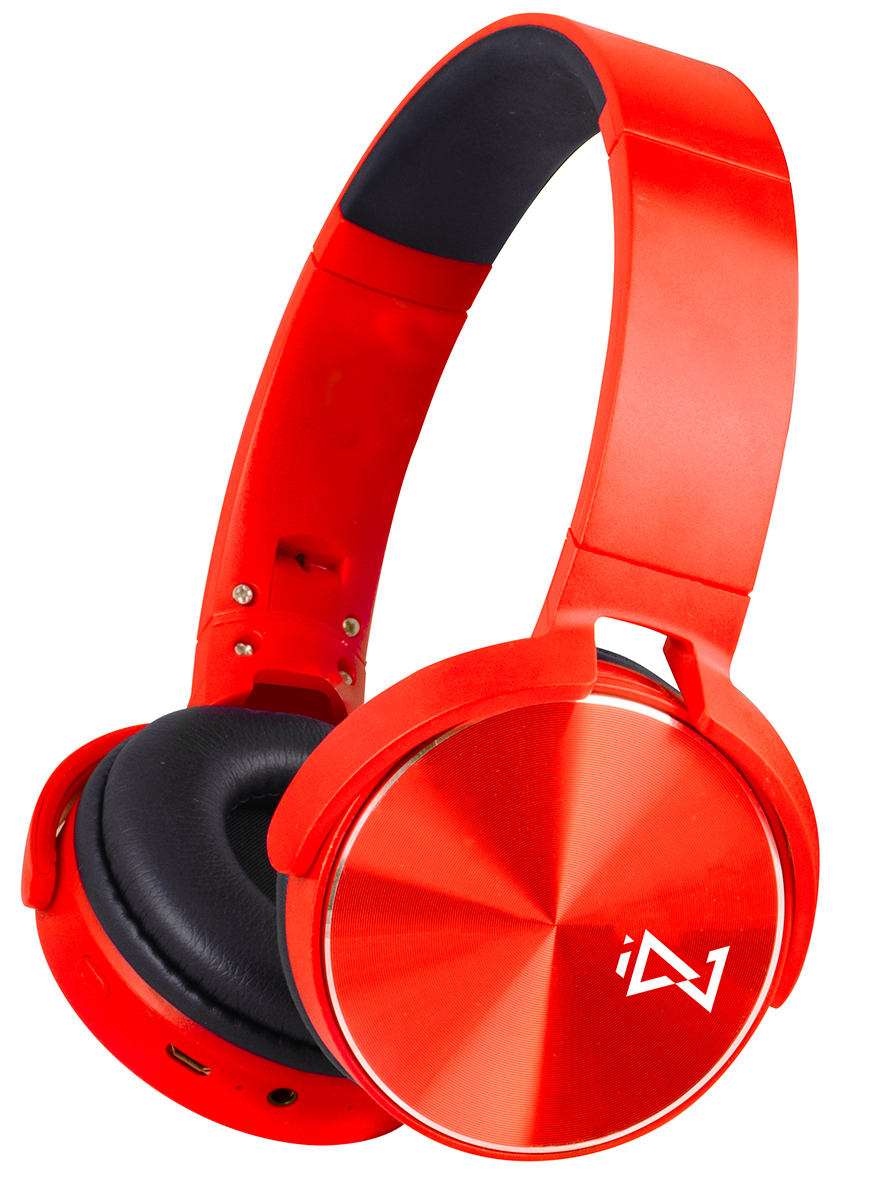Trevi DJ 12e50 BT Bluetooth fejhallgató mikrofonnal, piros színben