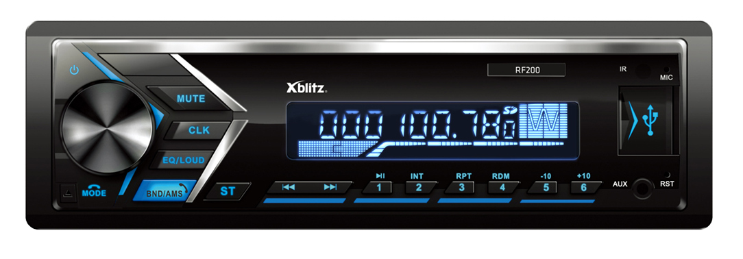 Xblitz RF200 1 DIN méretű MP3 autórádió Bluetooth funkcióval