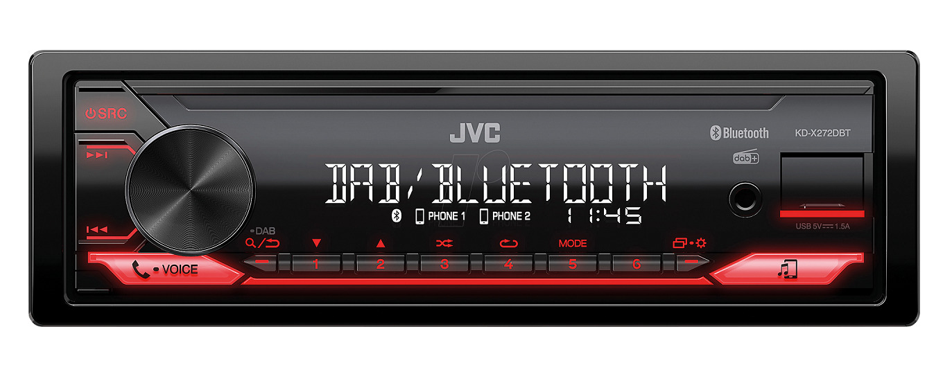 JVC KD-X272DBT Bluetooth autórádió USB bemenettel, DAB+ és FM/AM rádió...