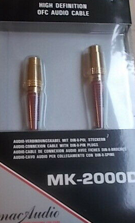 macAudio MK-2000D DIN/IEC kábel Aranyozott csatlakozókkal, 2 méter
