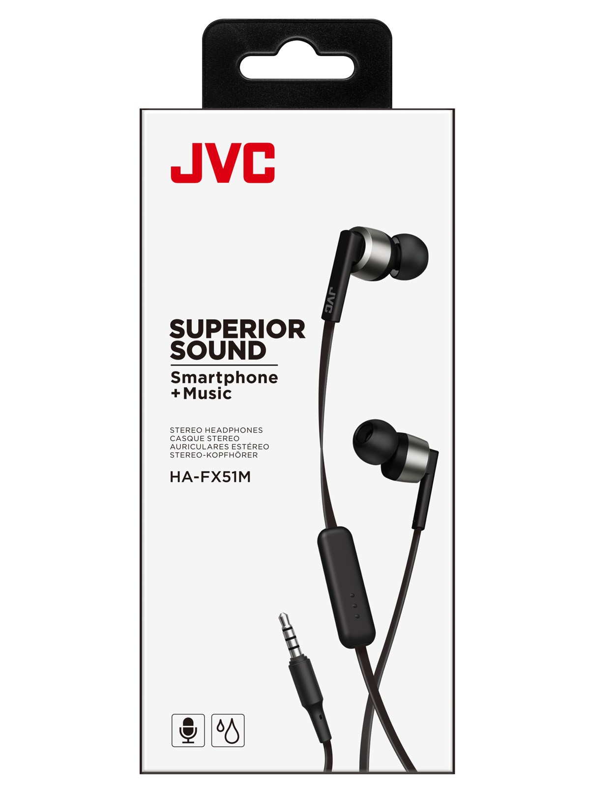 JVC HA-FX51M-B Fülhallgató mikrofonnal, fekete színben