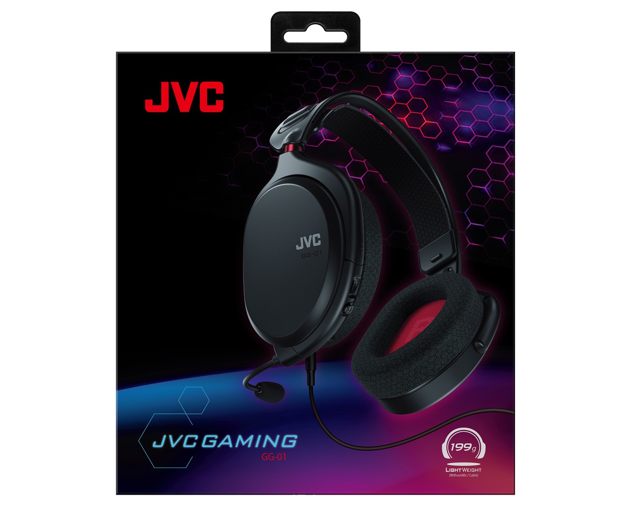 JVC GG-01BQ Ultrakönnyű, erőteljes, dinamikus hangzású Gamer fejhallga...