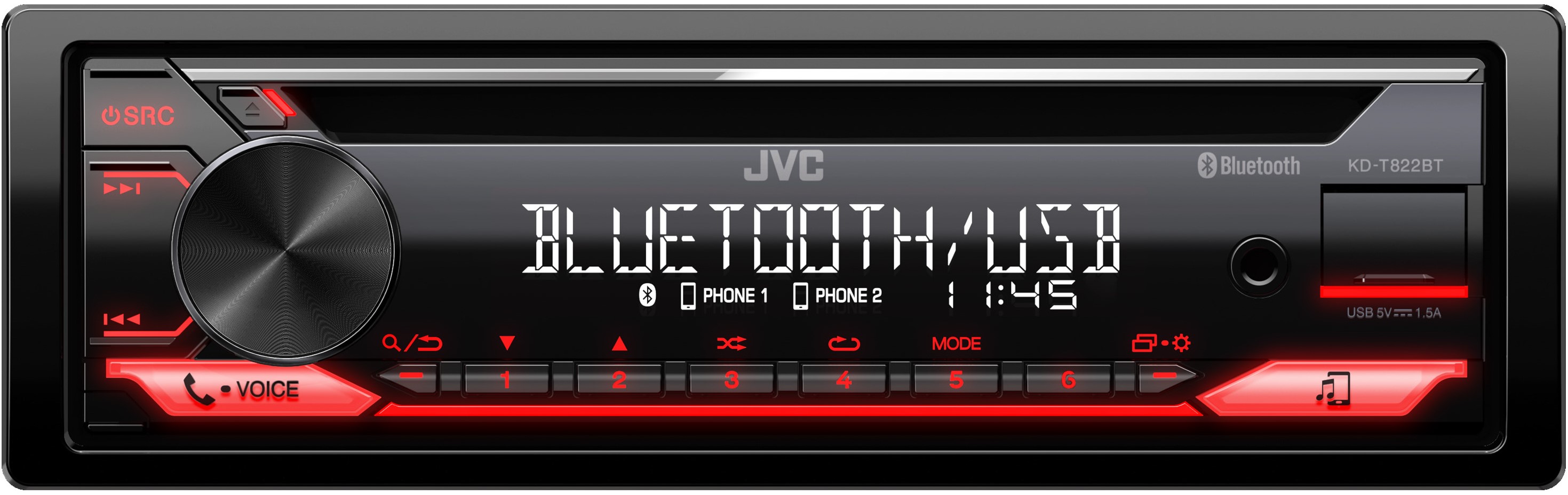 JVC KD-T822BT Autórádió Bluetooth-tal és sok extrával