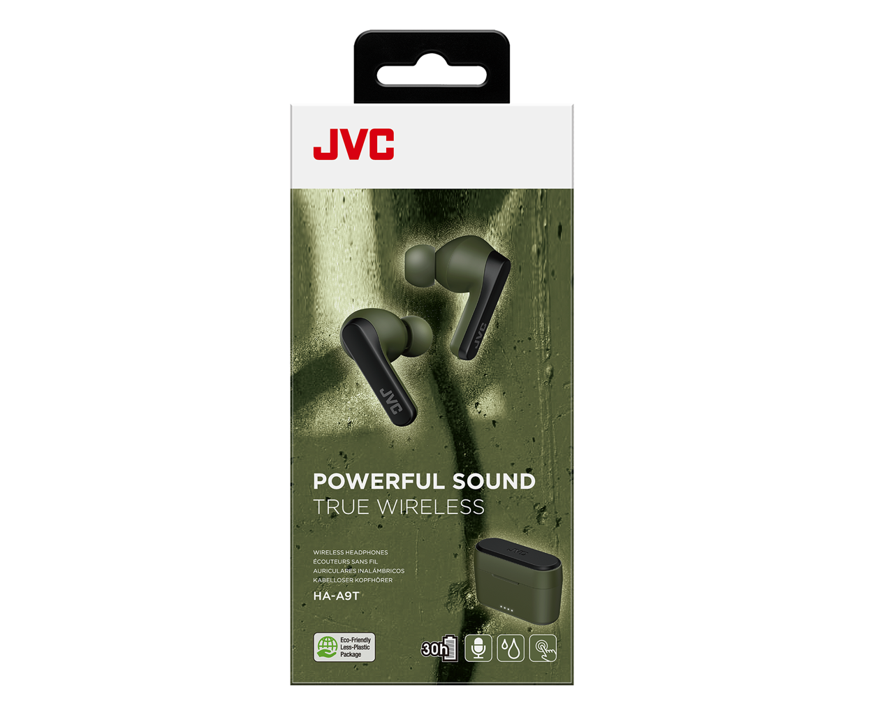 JVC HA-A9T-G Bluetooth fülhallgató, katonai zöld színben